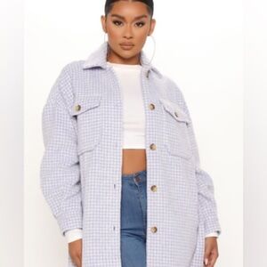 Oversized plaid jacket